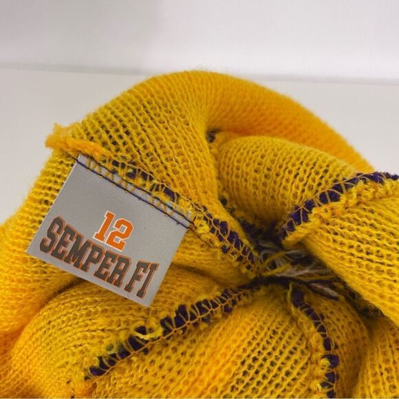 Minnesota Purple and Yellow Pom Pom Winter Cuff Hat - Picture 3 of 4